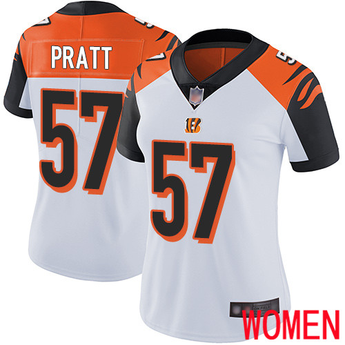 Cincinnati Bengals Limited White Women Germaine Pratt Road Jersey NFL Footballl 57 Vapor Untouchable